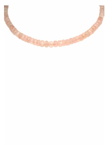 Gemshine Kette ohne Anhänger ROSENQUARZ in gold coloured