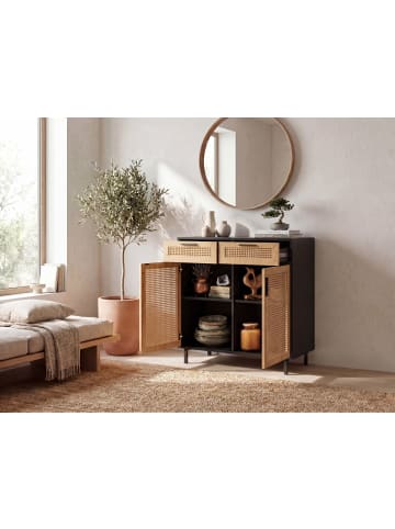 FineBuy Sideboard in Schwarz / MDF / 80x40x87