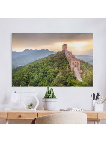 WALLART Leinwandbild - Die unendliche Mauer von China in Grün