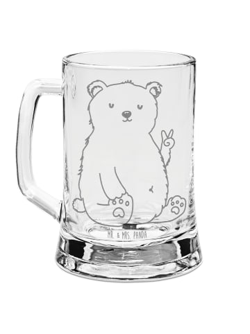 Mr. & Mrs. Panda Bierglas Eisbär Faul ohne Spruch in Transparent