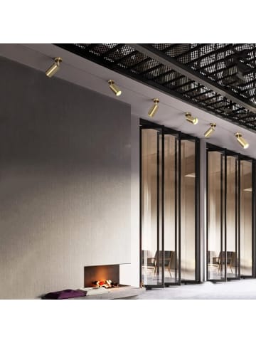 ZMH Deckenleuchte in gold 1-flammige GU10 Vintage 330° schwenkbar L 6cm