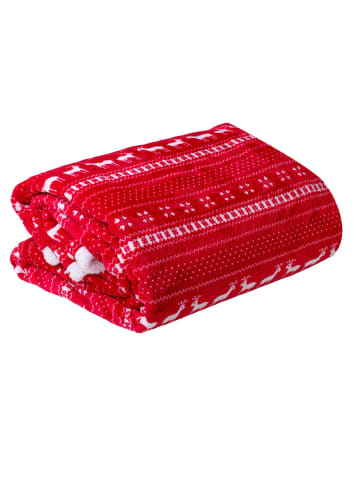 camry CR 7441 Elektrische Heizdecke 160 x 180 cm - 10 Heizstufen, 120 W in Rot/Weiß