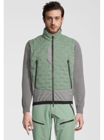 rh+ Weste 5 Elements Hybrid in ivy green-medium grey melange-metal blue