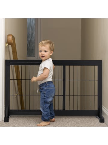 relaxdays Absperrgitter in Schwarz - (B)70-108 x (H)56 x (T)32 cm
