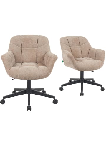 DUBI Möbel 2er-Set: Bürostuhl Mika-Nuri in Beige - (B)65 x (H)79 x  (T)66 cm
