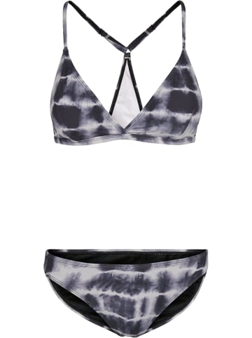 Urban Classics Urban Classics Damen Ladies Tie Dye Triangle Back Bikini in black/white