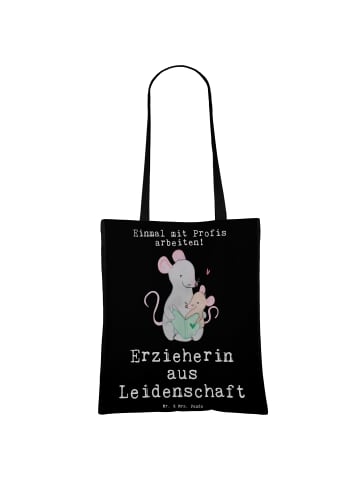 Mr. & Mrs. Panda stoff shopper Erzieherin Leidenschaft mit Spruch in Schwarz