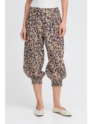 PULZ Jeans Sweathose Sweathose PZJILL - 50200339 3/4-Stoffhose mit Rippbündchen in Braun