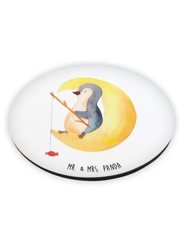 Mr. & Mrs. Panda Magnet für Kühlschrank Pinguin Mond ohne Spruch in Weiß