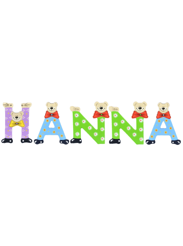 Playshoes Deko-Buchstaben "HANNA" in bunt