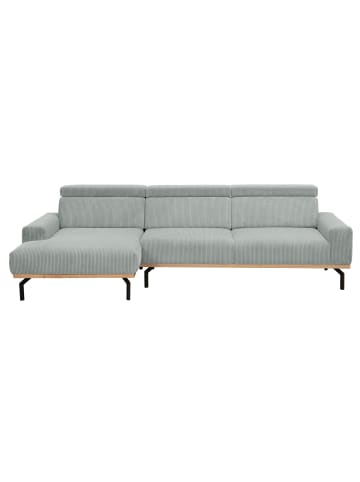58 aufm Kessel SOFA mit Longchair links Katrien Cordstoff silber