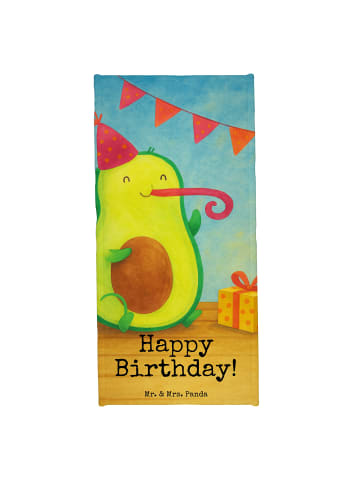 Mr. & Mrs. Panda Badetuch Avocado Geburtstag Design mit Spruch in Weiß