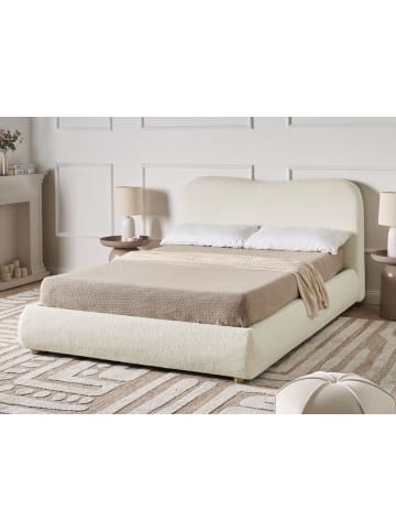 Beliani Doppelbett BLAGNAC in Weiß/Braun - (W) 156 x (H) 98 x (L) 227 cm