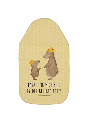 Mr. & Mrs. Panda Wärmflasche Bären mit Hut mit Spruch in Gelb Pastell