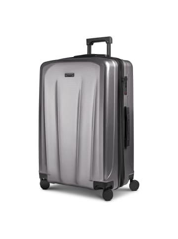 Police New York 4 Rollen Trolley L 72 cm mit Dehnfalte in silver grey