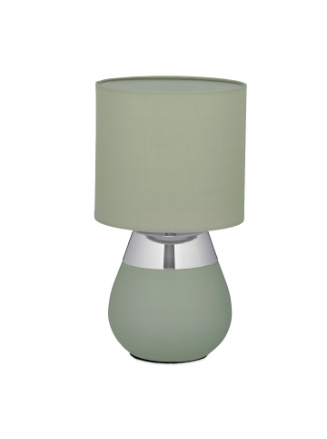 relaxdays Tischlampe in Grün/ Silber - (H)32 x Ø 18 cm