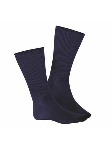 Hudson Socken Relax Soft druckfreier Bund in Marine-mel.