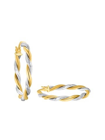 Amor Creolen Gold 375/9 ct, teilrhodiniert in Bicolor