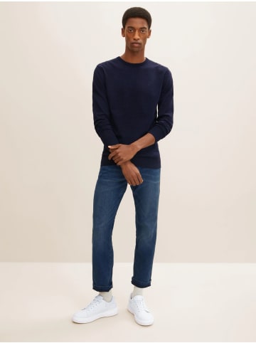 Tom Tailor Feinstrick Basic Pullover Rundhals Sweater in Navy