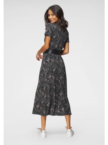 Laura Scott Jerseykleid in schwarz-rosa-geblümt
