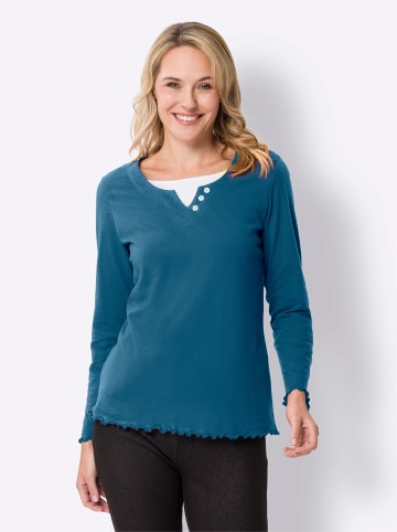 Sieh an! 2-in-1-Langarmshirt in topas-weiß