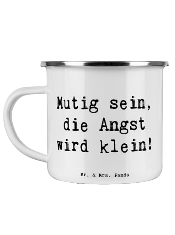 Mr. & Mrs. Panda Becher Spruch Angst überwinden mit Spruch in Weiß