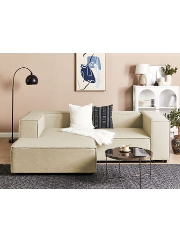 Beliani Ecksofa APRICA in Beige/Schwarz - (W) 238 x (H) 68 x (L) 180 cm rechtsseitig
