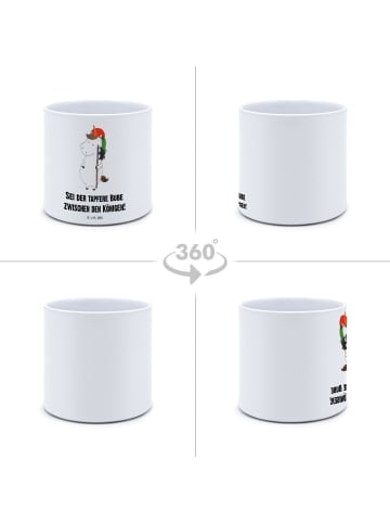Mr. & Mrs. Panda Blumentopf Keramik Einhorn  mit Spruch in Weiß
