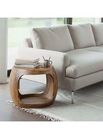 FineBuy Beistelltisch in Braun / Mango / 50x50x40