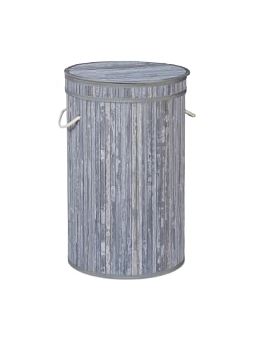relaxdays Wäschekorb in Grau - (H)63 x Ø40 cm