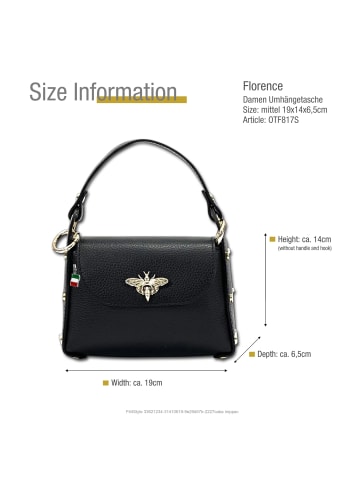Florence Leder Umhängetasche Florence Tasche schwarz ca. 19cm