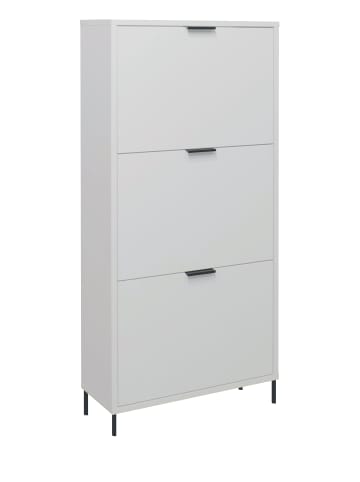 58 aufm Kessel SCHUHSCHRANK Erna 61x25x141 Kreidegrau matt Lack