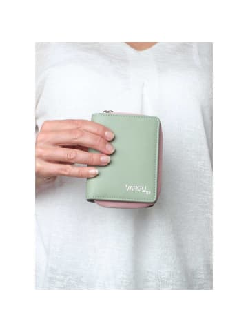 VARGU Echtleder Geldbörse LYNE 1-A in sage green -light pink