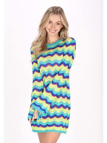 IZIA Women Dress in aqua multicolor