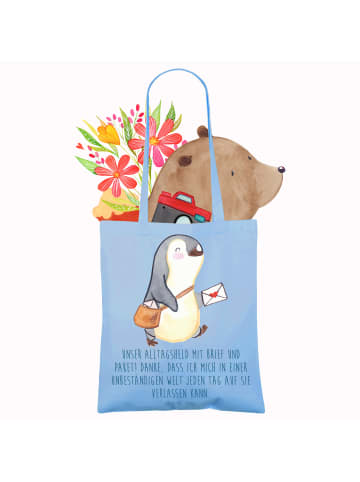 Mr. & Mrs. Panda Tragetasche Briefe & Pakete mit Spruch in Sky Blue