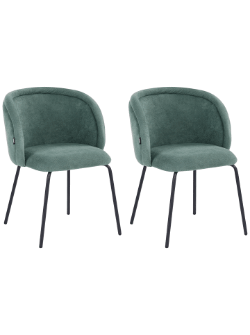 Beliani 2er-Set Esszimmerstuhl SARASOTA in Grün/Schwarz
