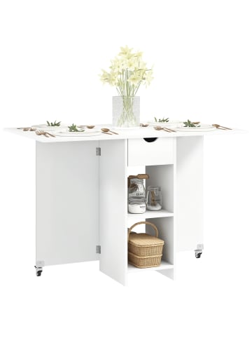 HOMCOM Esstisch-114,5L x 70B x 75H cm-Weiß