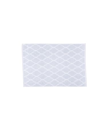 Framsohn 2er Set: Zwirnfrottier Badematte "Fliesen" in grau (L) 70 x (B) 50 cm