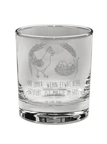 Mr. & Mrs. Panda Whiskyglas Huhn Stolz mit Spruch in Transparent