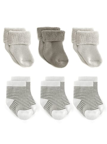 LaLoona Erstlingssocken 6er Pack Baby Söckchen, 3 Paar mit in beige