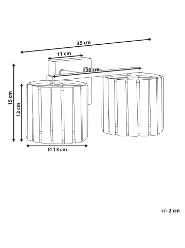 Beliani Wandleuchte LOURIDO in Silber/Transparent - (W) 35 x (H) 15 x (L) 17 cm