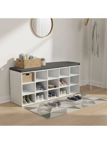 relaxdays Schuhbank in Dunkelbraun - (B)105 x (H)48 x (T)30 cm