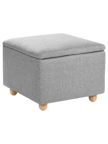 Beliani Pouf FERNDALE in Grau/Braun - (W) 60 x (H) 46 x (L) 60 cm