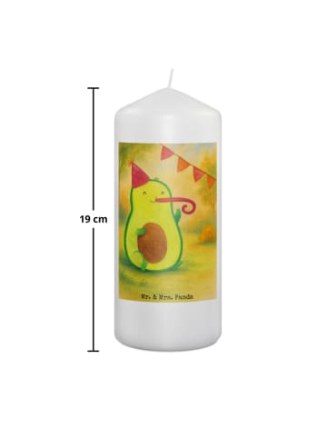 Mr. & Mrs. Panda Kerze Avocado Geburtstag Design ohne Spruch in Weiß