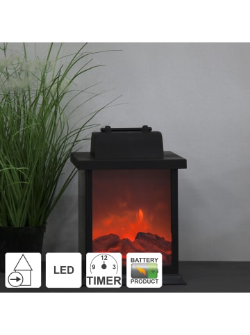 STAR Trading Kleiner LED Kamin ,Fireplace', batteriebetriebener Deko-Kamin, Flacker