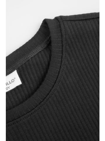 Coccodrillo Geripptes T-Shirt mit kurzen Ärmeln in schwarz