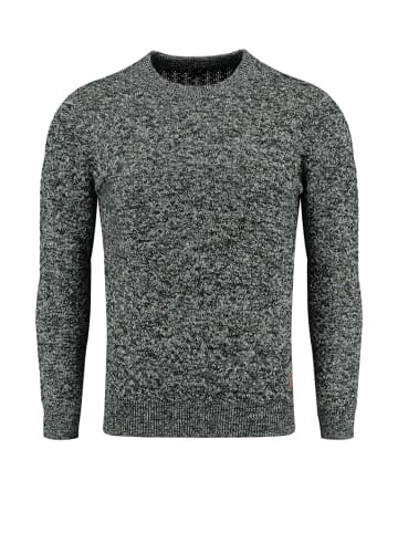 KEY LARGO Pullover 'Como' in dunkelgrün-meliert