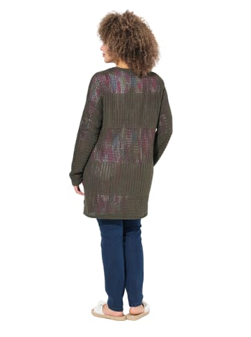 Ulla Popken Strickjacke in olivgrau