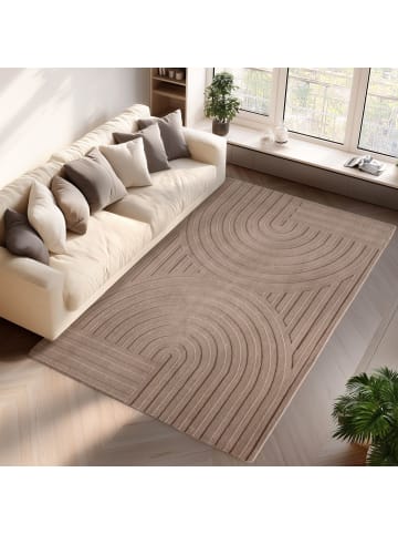 Kurzflor Teppich Pompei 1611 in Beige