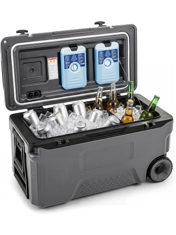 COSTWAY 50L Kühlbox Thermobox mit Rollen & Griff in Grau